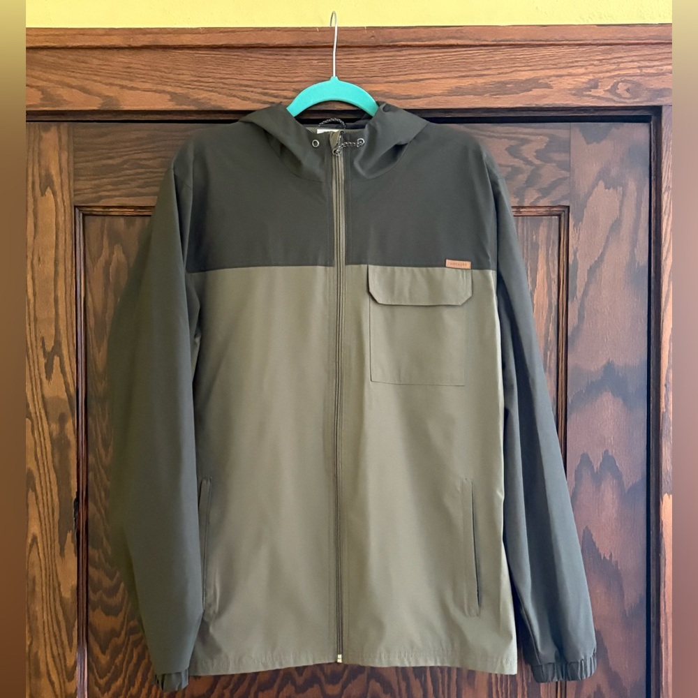 Voyager Hooded Softshell Jacket Olive Green Full Zip Men’s Large